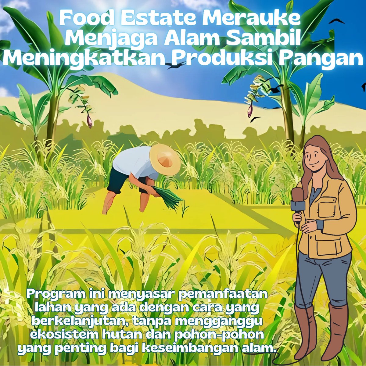 slavinaeee's tweet photo. Food Estate di Merauke membawa harapan baru dalam sektor pangan, dengan tetap memperhatikan kelestarian lingkungan dan tidak melakukan penebangan pohon.
#VisiPresidenPrabowo
#FoodEstateMerauke
#SwasembadaPangan
#KetahananPangan
#IndonesiaTanpaImporPangan https://t.co/Ivt7ZQcgH8
