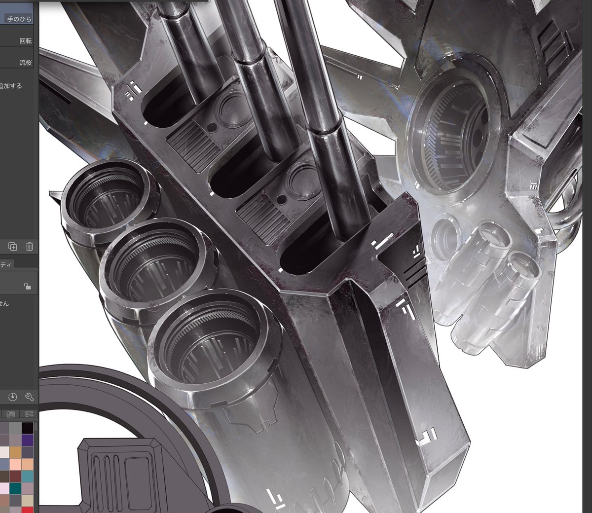 初めてメカを描いてるんですけど知恵熱出そう