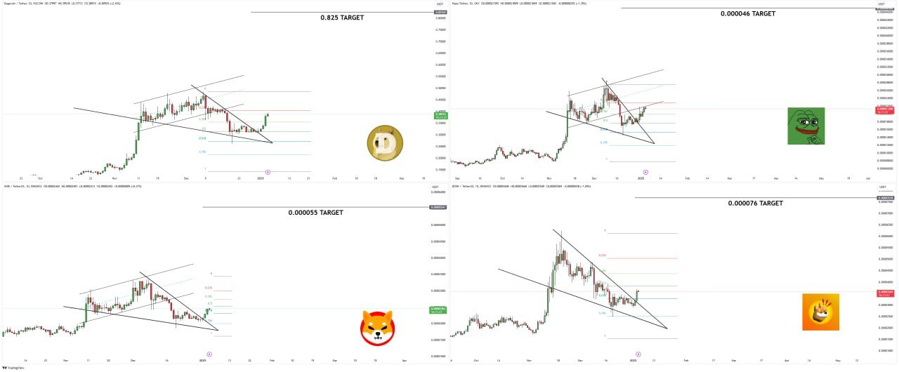 Meme Coins: Pepe Coin price, DOGE, SHIB, and BONK price targets