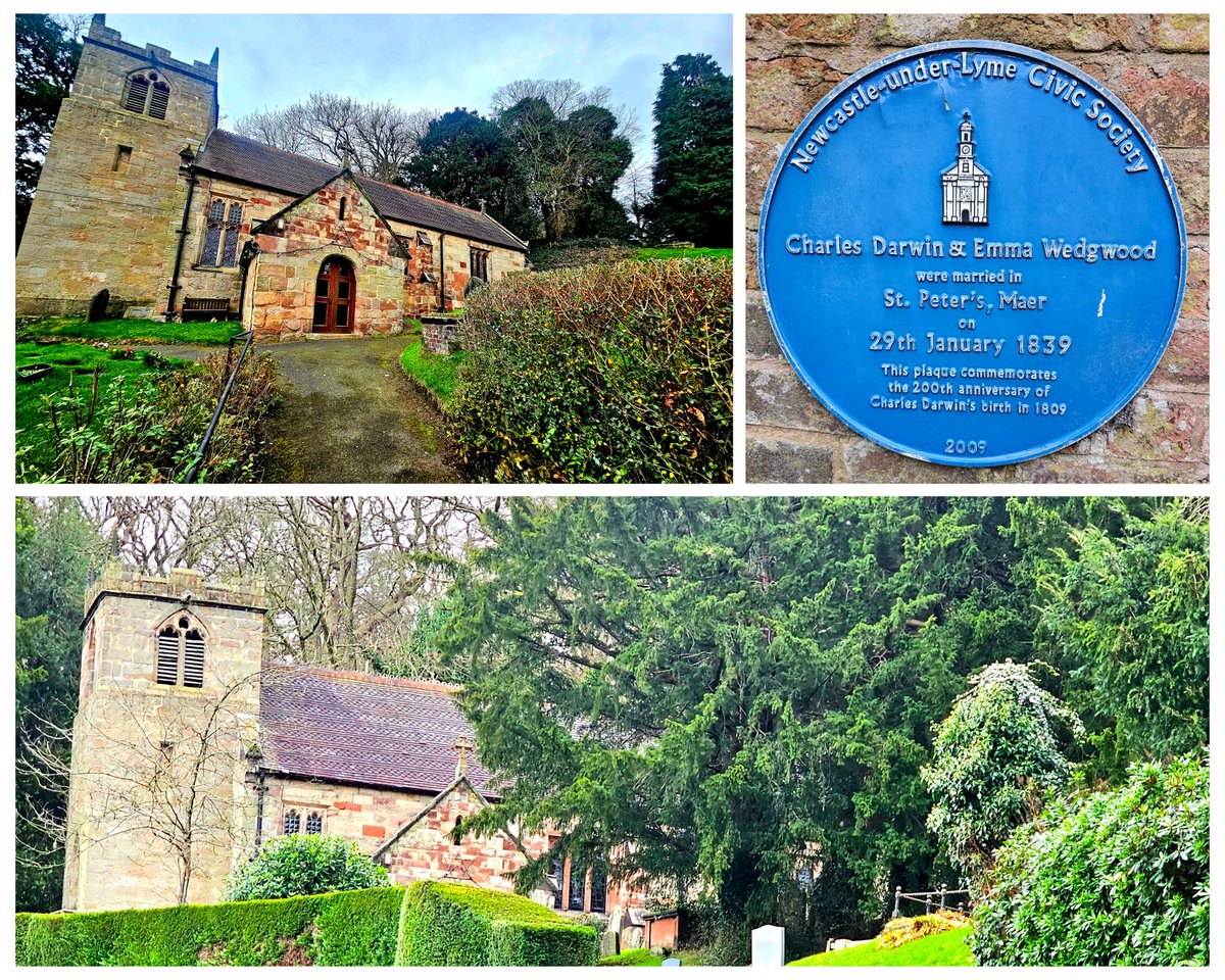 HikingManchest1's tweet image. The beautiful church of St Peter&apos;s in Maer, #Staffordshire. Charles Darwin married Emma Wedgwood here, 186 years ago this month
#SteepleSaturday #SpottedonmyWalk