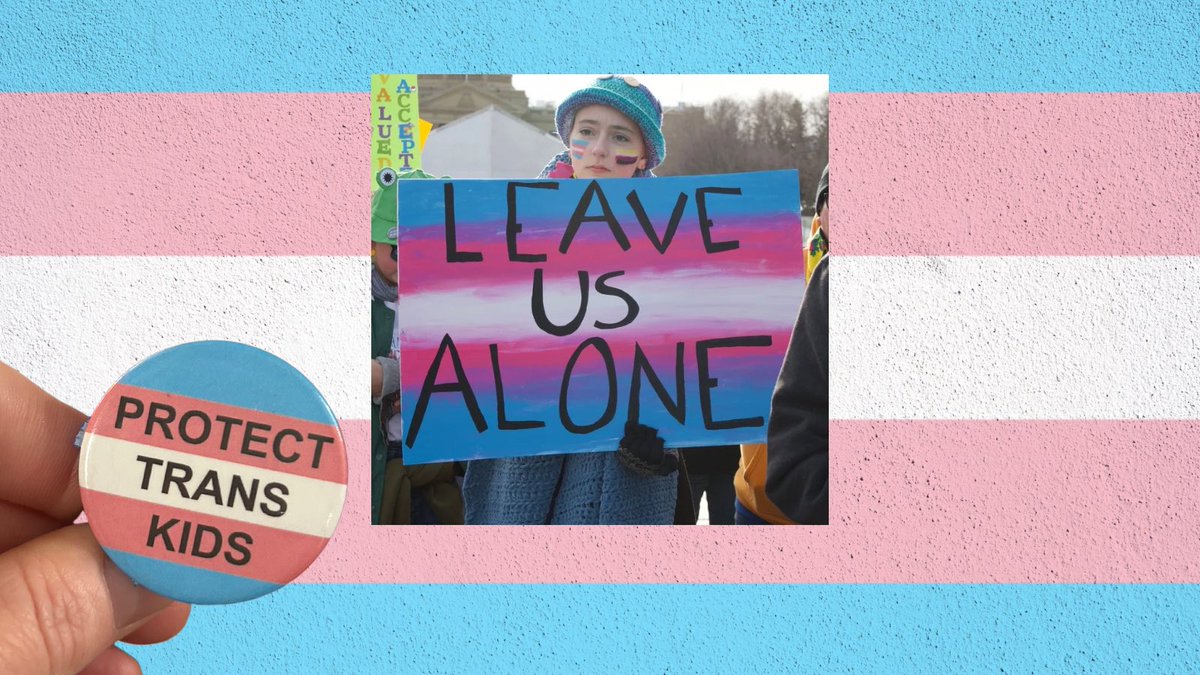 I think this brave young soul’s sign says it all, are you listening Premier <a href="/ABDanielleSmith/">Danielle Smith</a> ? Using the notwithstanding clause to take Trans Kids right to life affirming healthcare would be cruel and heartless. #ProtectTransKids