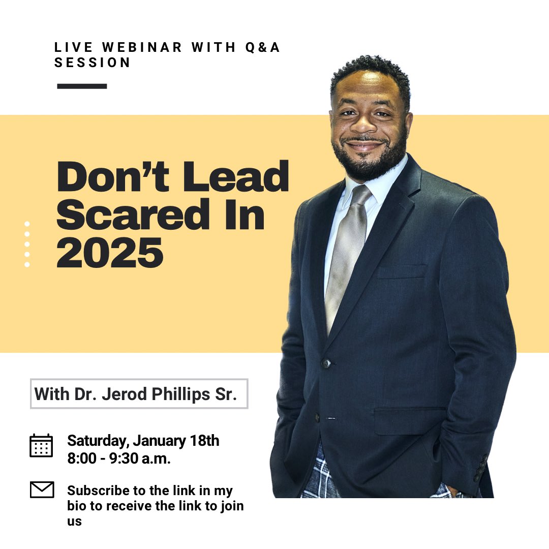 Subscribe at the link below to receive the link to join us:
dr-jerod-phillips-sr.kit.com/325b08fd51
#DontLeadScared #ChangingTheNarrative