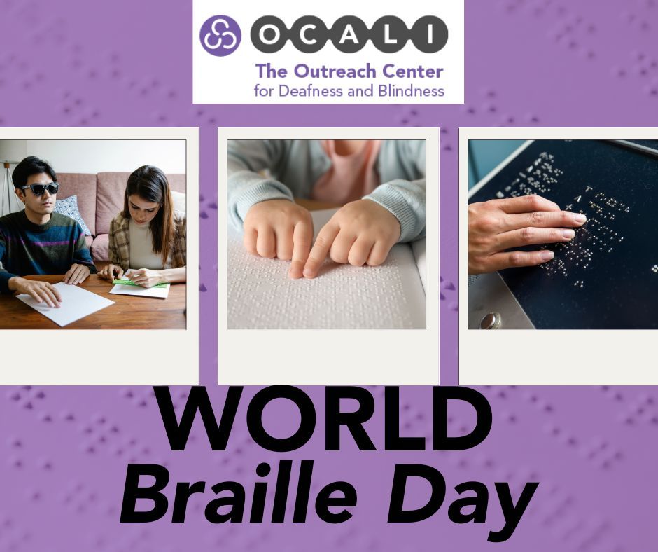 Today is World Braille Day! Celebrate the power of braille in creating access and independence for people who are blind or visually impaired. Discover resources at OCALI’s Outreach Center for Deafness and Blindness.  deafandblindoutreach.org #WorldBrailleDay
