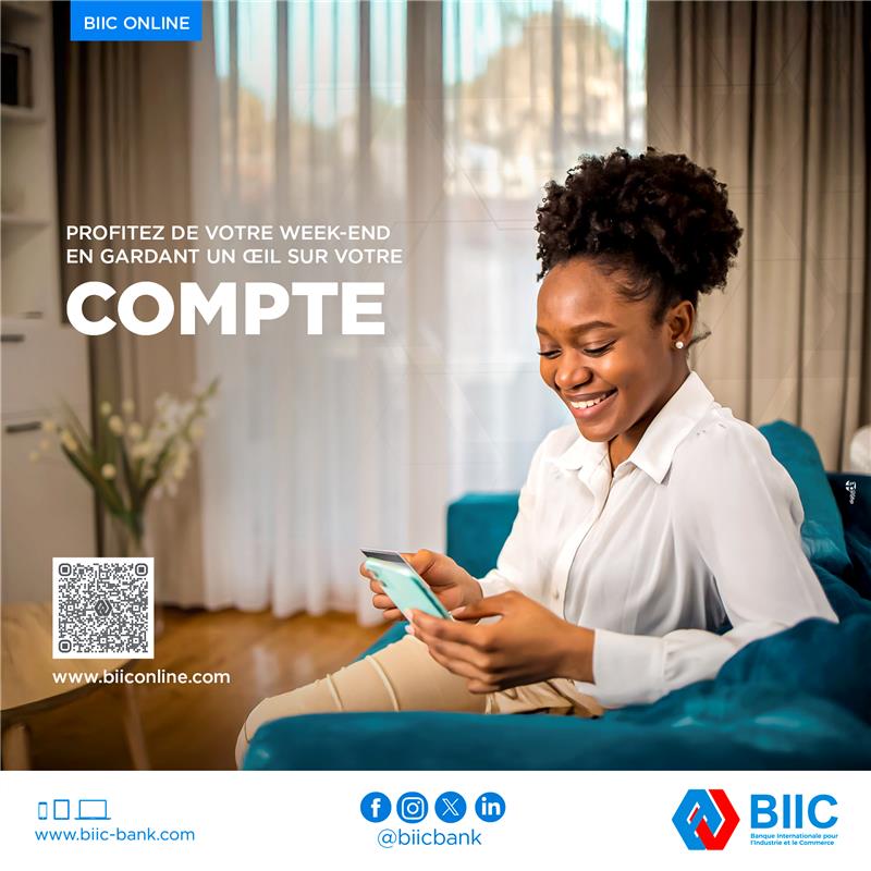 biic_bank's tweet photo. Profitez pleinement de ces jours de repos, tout en gardant un œil sur vos comptes grâce à BIIC ONLINE, notre service en ligne pratique et sécurisé.
Rendez-vous dès maintenant sur https://t.co/oZmOsyIMwr
Bon week-end à tous !
#BIIC #MeilleureBanqueDuBénin #MaBanquePartoutAvecMoi https://t.co/LCXJpJFeSi