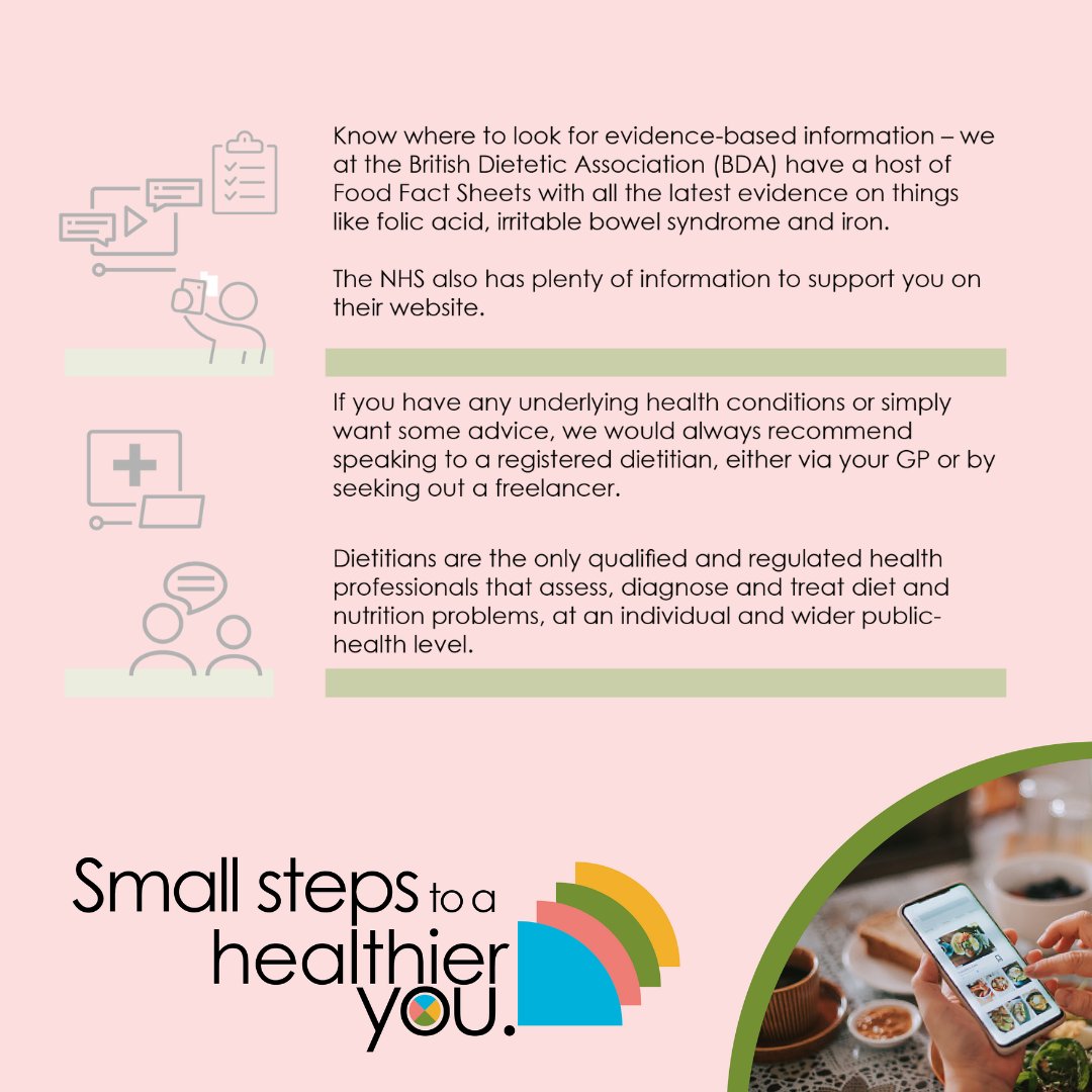 Not all nutrition advice is created equal. Learn to spot the red flags of misinformation in our free toolkit. 🚩 Download here: bda.uk.com/SmallSteps #BDASmallSteps