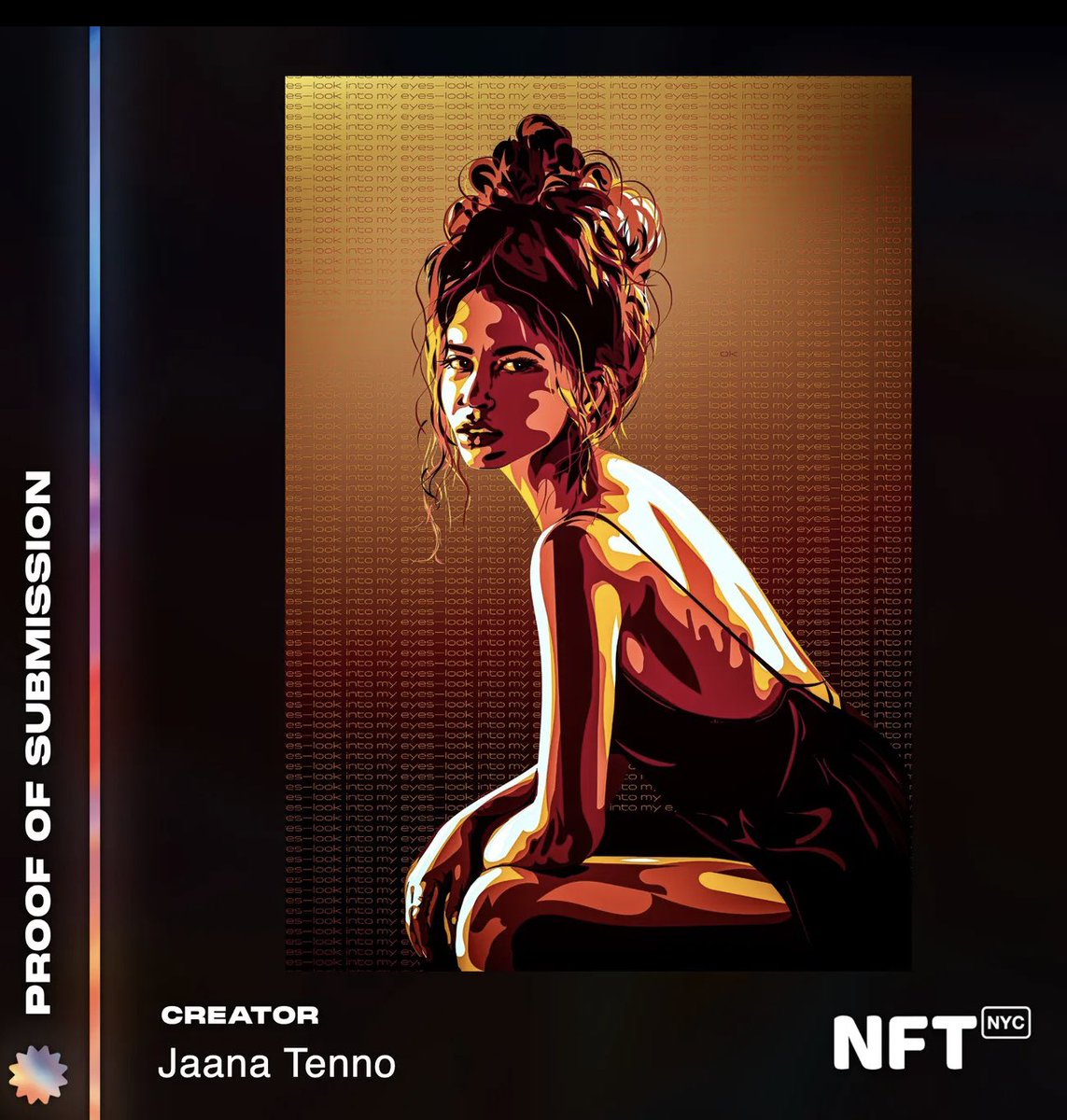 GM Happy weekend! I have submitted my work “Look Into My Eyes”

Claim yours: jaanatenno.nft.nyc/token/jaanaten… 
 #nftnyc2025