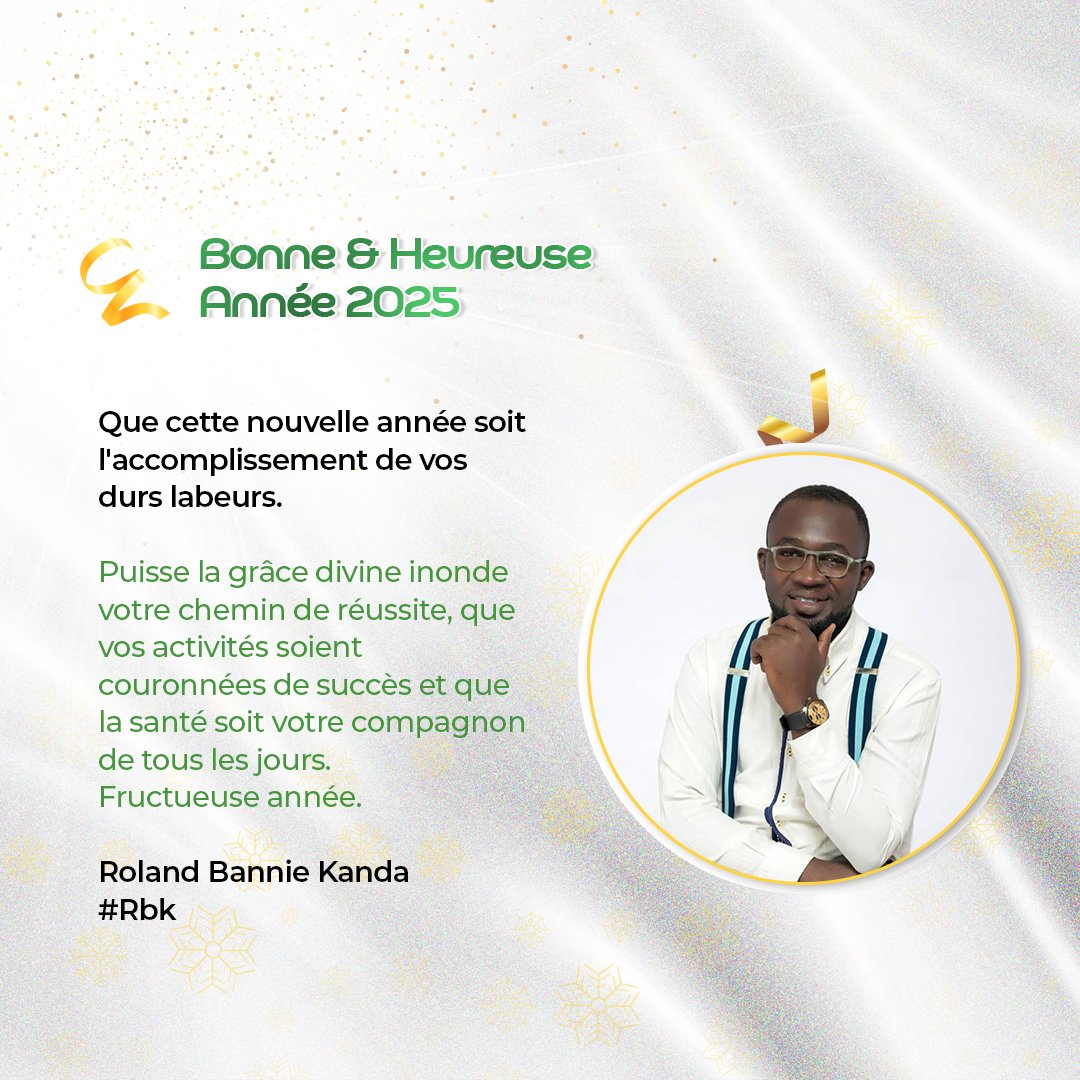 Bonne et heureuse année à tous. 
Puisse la grâce divine inonde nos chemins de réussite, que nos activités soient couronnées de succès et que la santé soit notre compagnon de tous les jours.
Fructueuse année 2025.

#HappyNewYear
<a href="/followers/">はうはう</a>