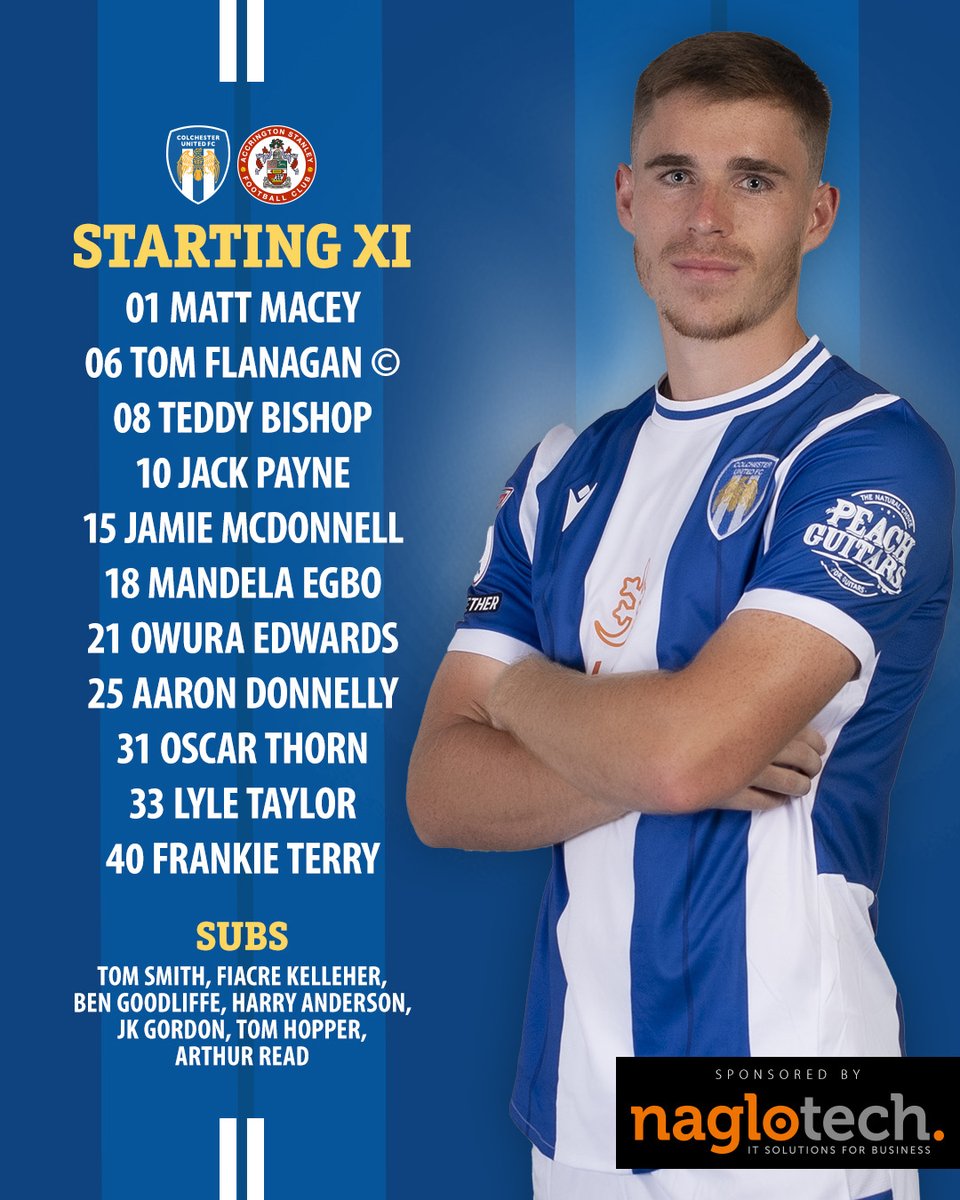 📋 Your XI to face <a href="/ASFCofficial/">Accrington Stanley</a> at the JCS this afternoon - team news brought to you by <a href="/Naglotech/">Naglotech</a>.

⬅️ Iandolo, Anderson, Gordon, Hopper
➡️ Edwards, Thorn, Taylor, Terry

#ColU | #WeAreUnited