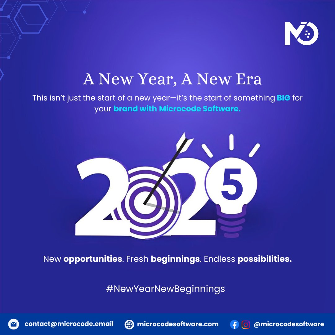 msoftware165's tweet photo. A New Year, a New Era Awaits! 🚀
This isn’t just the start of a new year—it’s the start of something BIG for your brand. 🌟
With @Microcodesoftware by your side, success isn’t just a goal it’s a journey we take together.✨
#Trending  #socialmedia #SoftwareDevelopment #TrendingNow https://t.co/vdTmgsjOGn