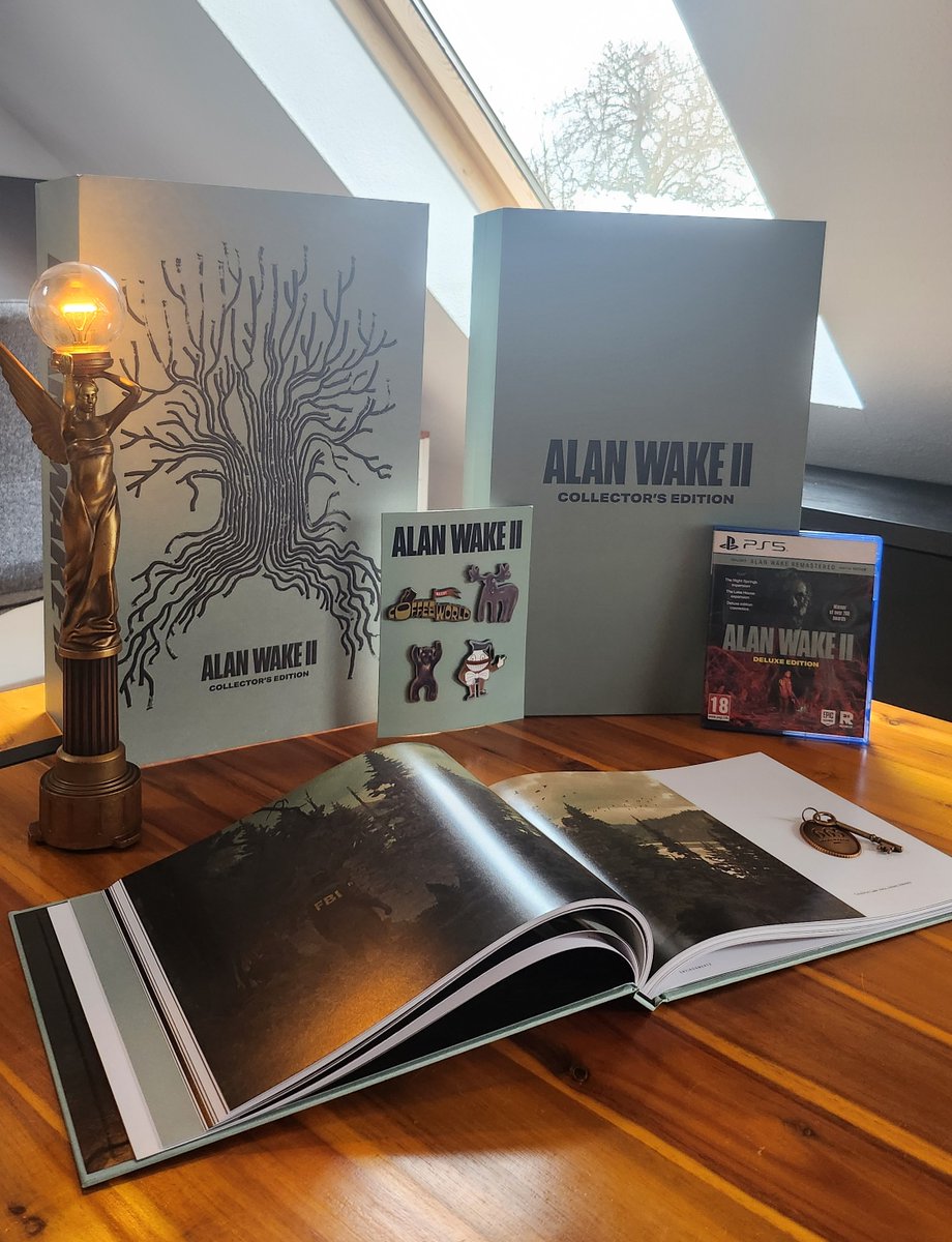 My Alan Wake 2 Collector's Edition has arrived and I love it so much!😭 #AlanWake <a href="/remedygames/">Remedy Entertainment 🎂 #RMD30</a> <a href="/SamLakeRMD/">Sam Lake</a> <a href="/alanwake/">Alan Wake 2</a>