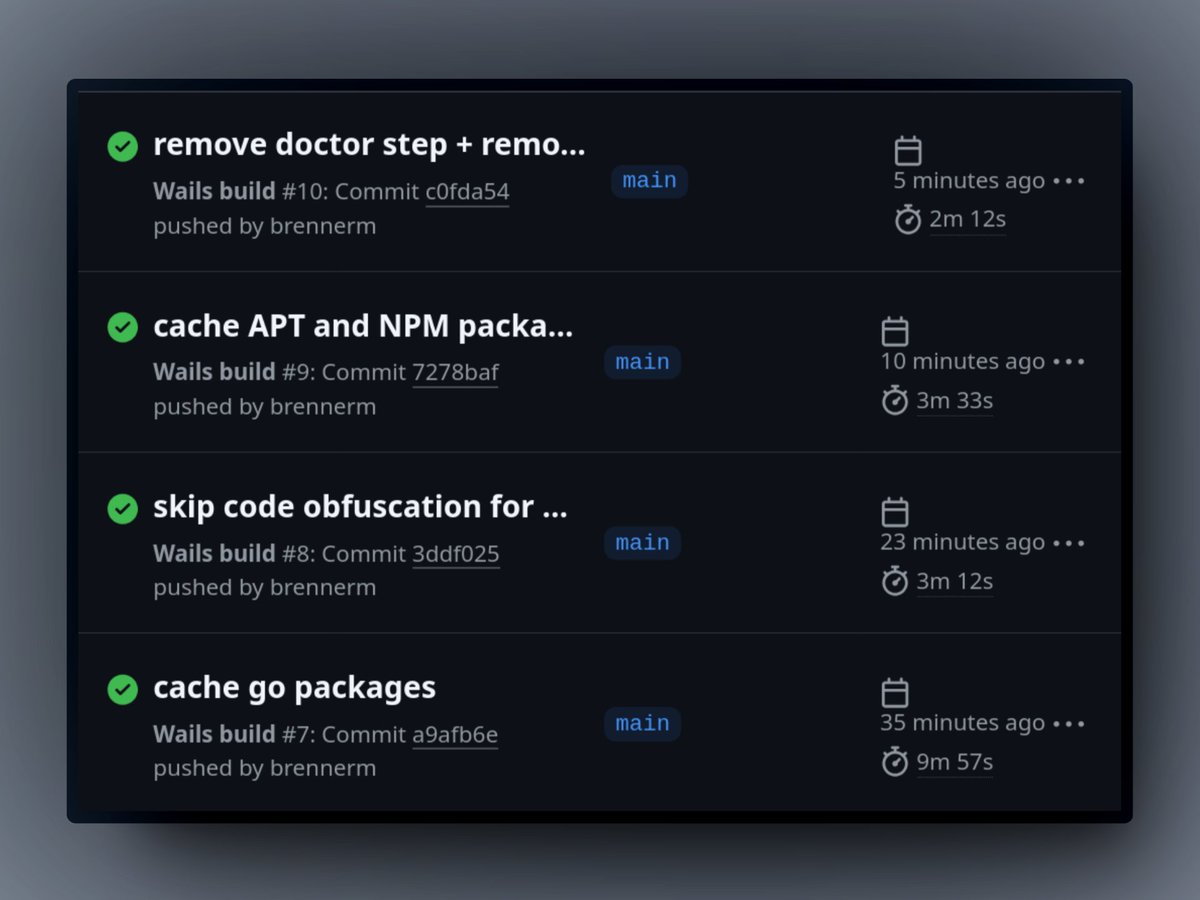 build times from 10 to 2 minutes 🚀

the power of dependency caching 🤘