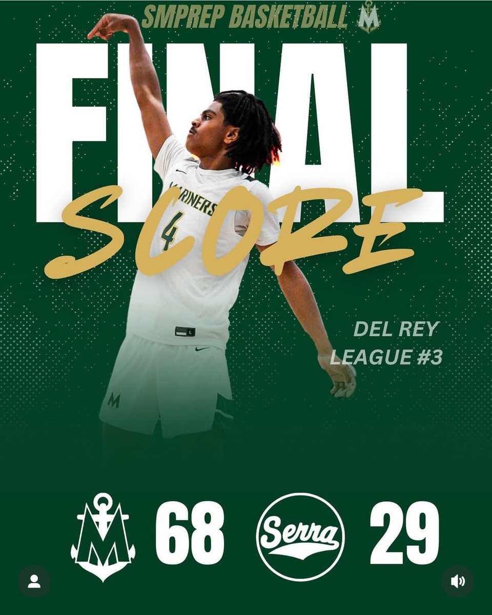 Saint Monica Prep Basketball (@smprephoops) on Twitter photo <a href="/SMPrepHoops/">Saint Monica Prep Basketball</a> takes the Del Rey League road win vs Serra 68-29. The Mariners are now 14-5 on the season.
Their next game is vs Bishop Montgomery on Wed Jan 8th at home. <a href="/SMPrepHoops/">Saint Monica Prep Basketball</a> takes the Del Rey League road win vs Serra 68-29. The Mariners are now 14-5 on the season.
Their next game is vs Bishop Montgomery on Wed Jan 8th at home.