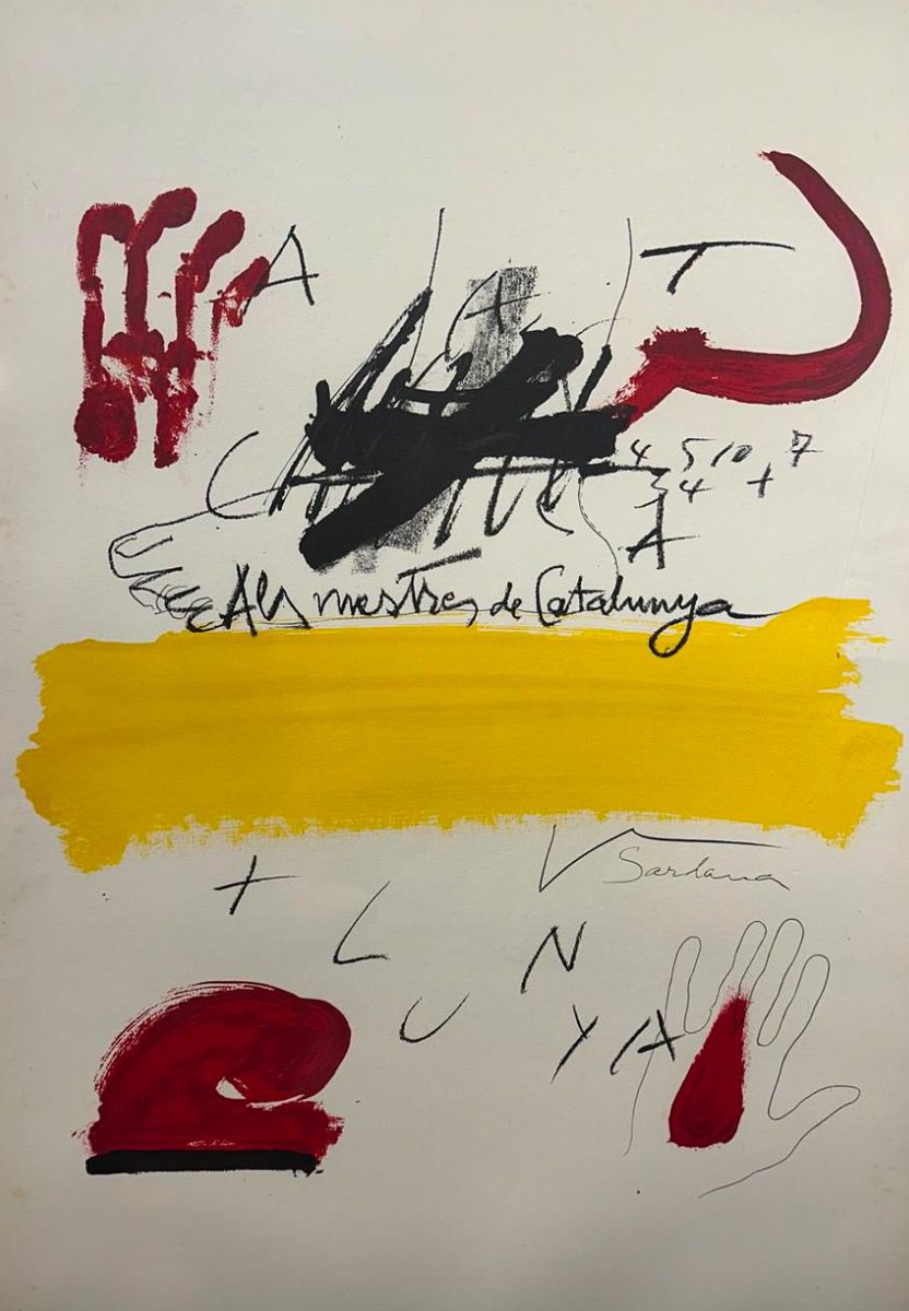 El mestre fa créixer persones, té cura del cultiu, l’adob, el reg, i la poda. #oficidemestre 
Als mestres de Catalunya (1974). #AntoniTàpies