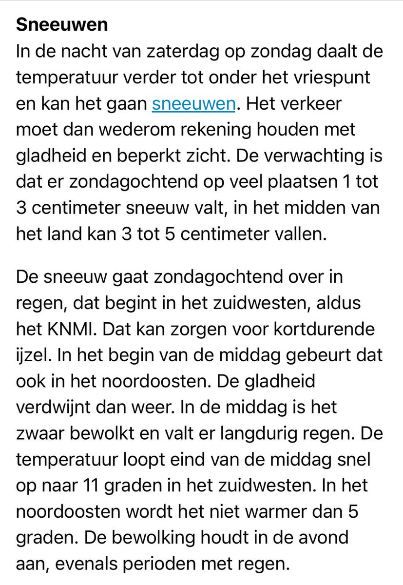 Aankomende nacht 🌨️❄️☃️ SNEEUW. Zondagochtend mogelijk IJZEL 🚨