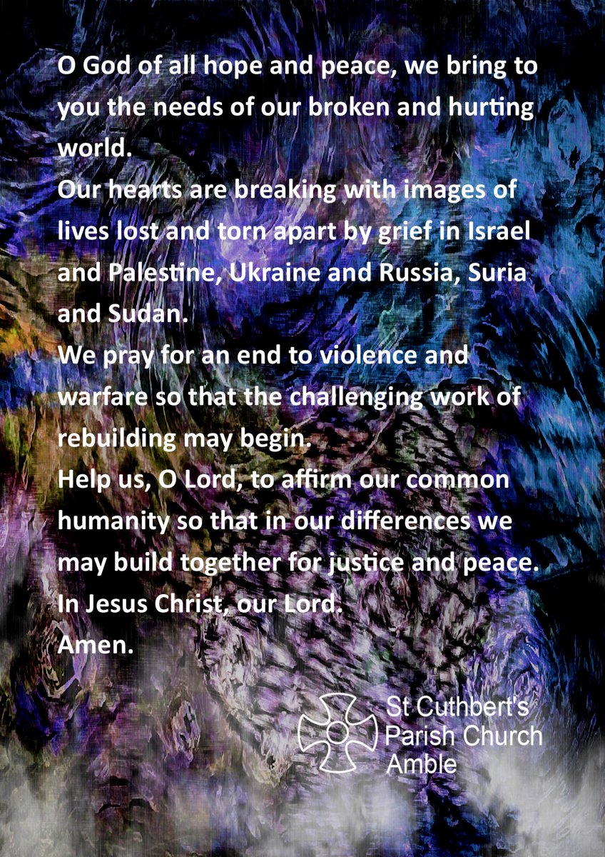 A prayer for peace on Saturday January 4th.
As the New Year starts we remember the many who continue to suffer from a fews ambitions for power.
#amblebythesea #bishopofnewcastle #ncldiocese #Northumberland