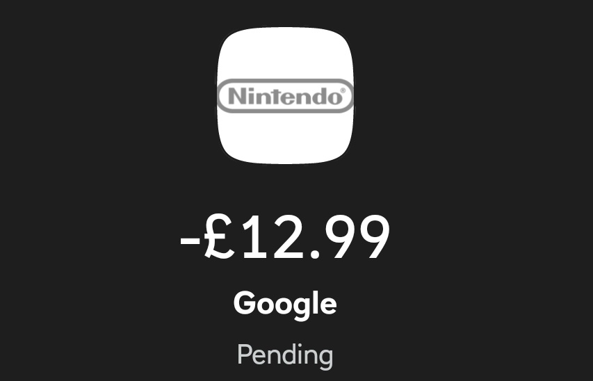 kurokun's tweet photo. @NatWest_Help love the app, but why does a Google transaction show a Nintendo logo? 🤔 https://t.co/JjhkIrYukU