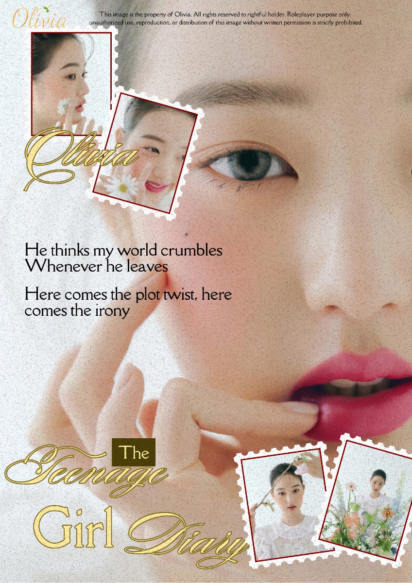 ㅤㅤㅤㅤ
ㅤㅤㅤㅤ
Page. 2ㅤㅤ𖨦𖨦⠀⠀▍❚⠀⠀—  Dear Diary,

Dear Diary,
He walks with the confidence of a man who thinks he holds my fate in his hands. Little does he know, my silence is my armor, and my story is mine alone to tell.

Love,
Olivia
ㅤㅤㅤㅤ
ㅤㅤㅤㅤ