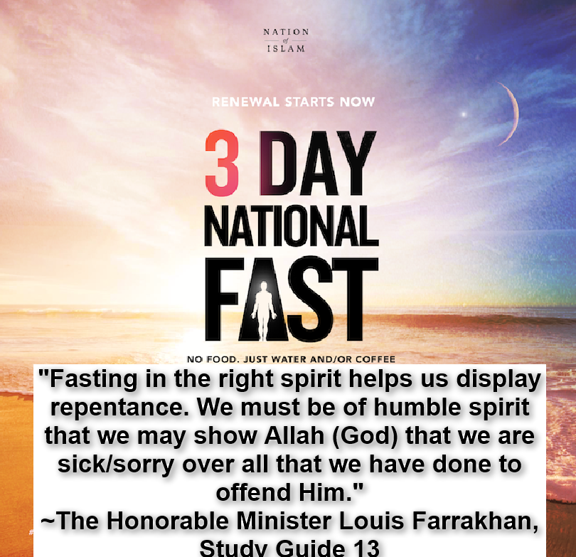 Renata564's tweet image. Day 2 
May Allah bless us with a healthy and successful fast! 

It's not too late to join us for our National Fast !

#HowToEatToLive #3DayNationalFast