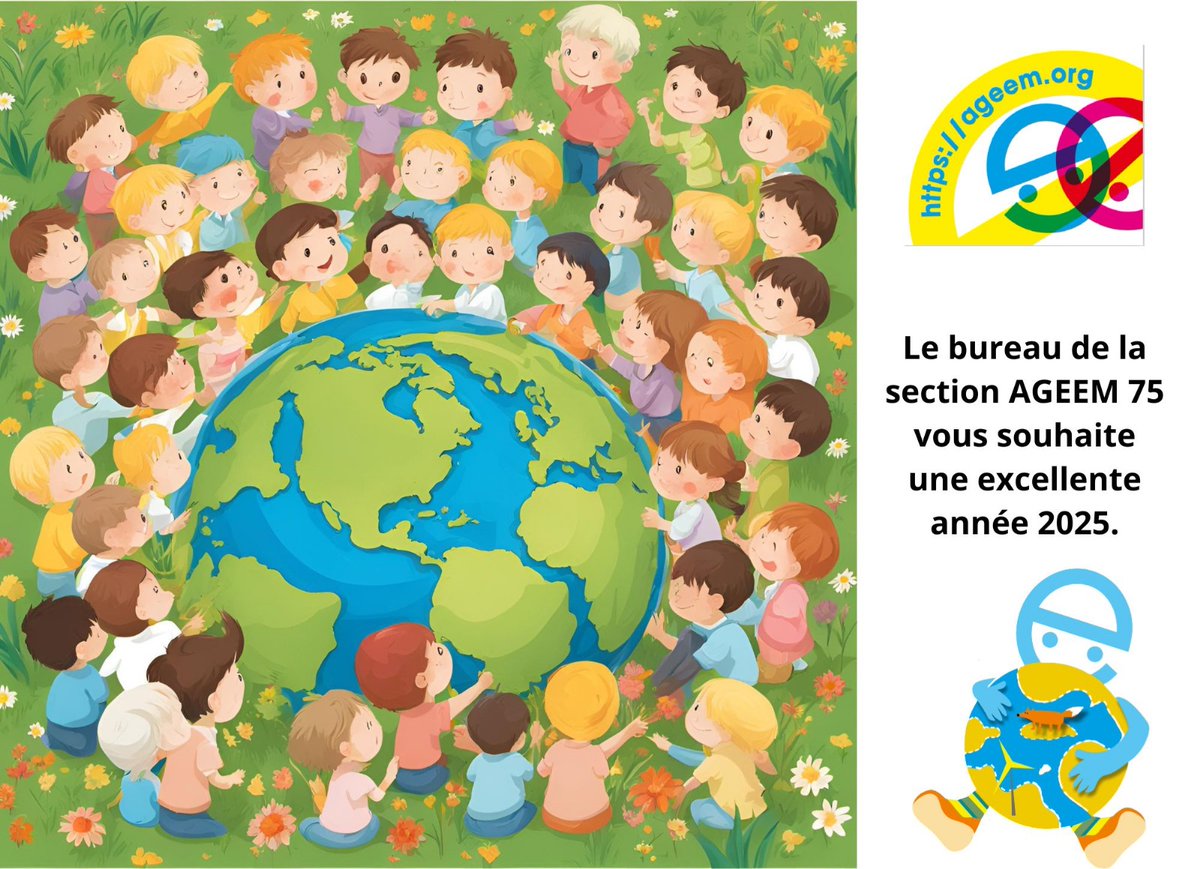 2025 ! En avant pour de nouveaux défis pour une pédagogie innovante en maternelle avec l'@AGEEM !
L'AGEEM 75 vous présente ses meilleurs vœux 💯🌎