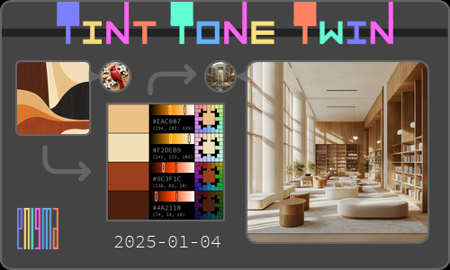 enigma_mt's tweet photo. #TintToneTwin is from 'Abstract geometric shapes, bohem ...' by Adrian Vella . Palette as #eac087,#f2deb9,#9c3f1c,#4a2110  and new image as https://t.co/gxVTrVi28H . Click https://t.co/c17VoVDvIE for more details. #AIGC @midjourney https://t.co/ZIENIvFACE