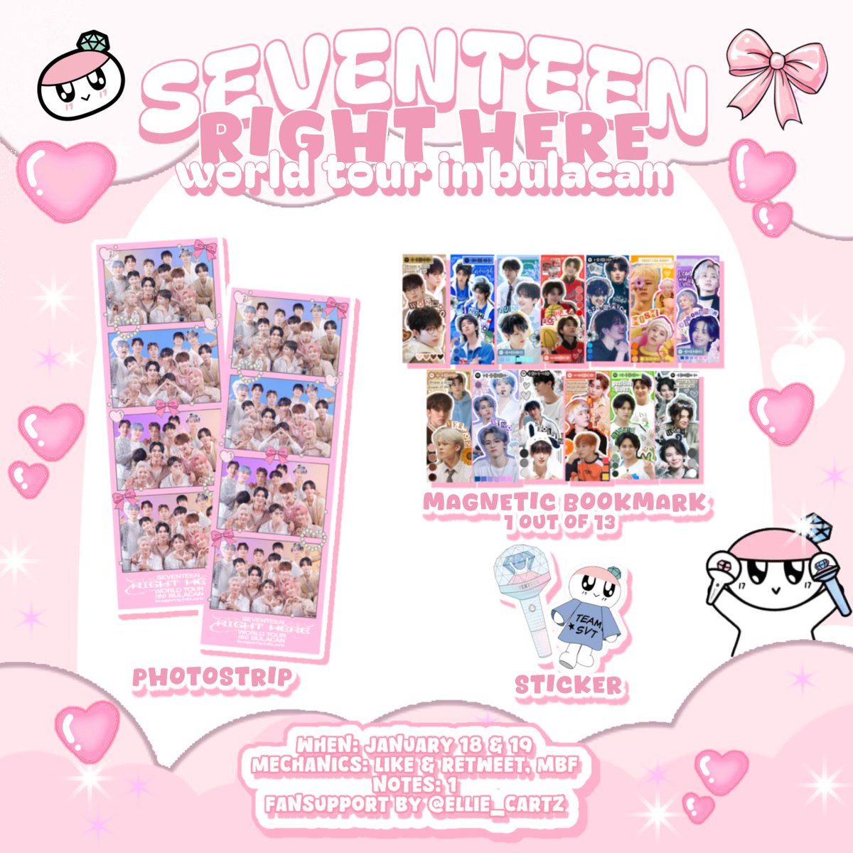 EllePrints's tweet photo. :¨·.·¨: 
 `·..  SEVENTEEN RIGHT HERE IN BULACAN
fansupport by @ellie_cartz °▪︎*☆𐙚

🗓️: January 18 &amp; 19, 2025
📍: tba
𐙚 MBF
𐙚 like &amp; rtwt
𐙚 Strictly 1:1

#SVT_RIGHT_HERE_WORLDTOUR 
#SVT_RIGHT_HERE_IN_ASIA
#SVT_RIGHT_HERE_IN_BULACAN https://t.co/h544G0hk0a
