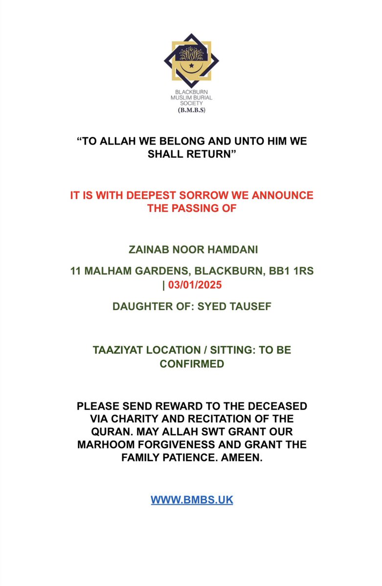 Blackburn Muslim Burial Society tweet media