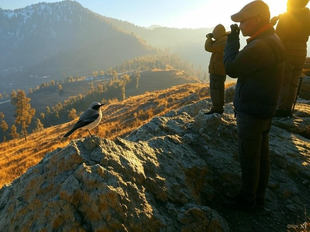 afrahshah1's tweet photo. 🌟 Kashmir welcomes the rare Red-Tailed Wheatear! Spotted for the first time in Zabarwan Hills, this discovery underscores the region's rich avian diversity and thriving ecosystems post-abrogation of Article 370. #BirdsOfKashmir #NatureThrives @ROUBLENAGI @SrinagarGirl https://t.co/iig8ULv1OK
