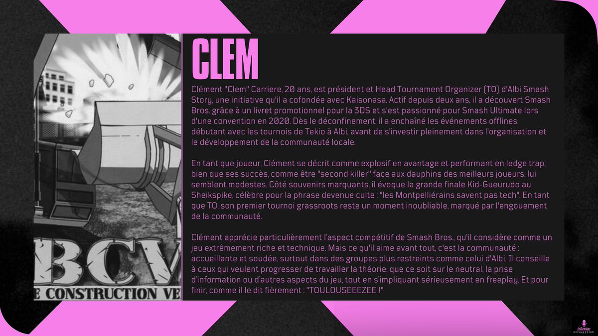 CM Havokito (@cm_havok) on Twitter photo Edgeguards précis, punishes parfaits : il sait comment conclure chaque match 🎯
Découvrez <a href="/trensformatlon/">ASS | Clem</a> , joueur SSBU chez <a href="/SAlbigeois/">Albi Smash Story</a>
#HAVOKESTION 🎙️ Edgeguards précis, punishes parfaits : il sait comment conclure chaque match 🎯
Découvrez <a href="/trensformatlon/">ASS | Clem</a> , joueur SSBU chez <a href="/SAlbigeois/">Albi Smash Story</a>
#HAVOKESTION 🎙️