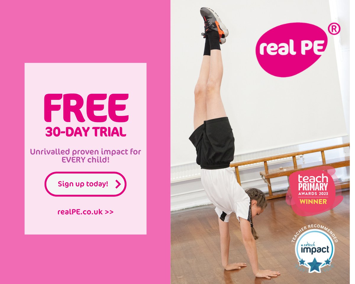 real PE prioritises the key skills, knowledge and behaviours that underpin children’s ability to engage positively and progress in PE, Sport and activity. These are:
Try our 30-DAY FREE trial: zurl.co/Cefu

#PhysEd #PE #CPD #PrimaryPE #Headteacher
