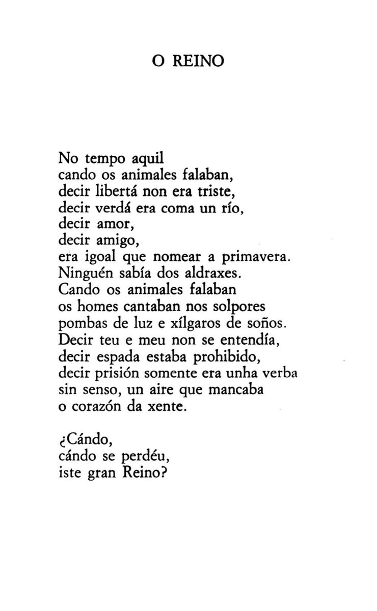O reino.

Celso Emilio Ferreiro (4-01-1912, 30-08-1979)

Longa noite de pedra. 1962.