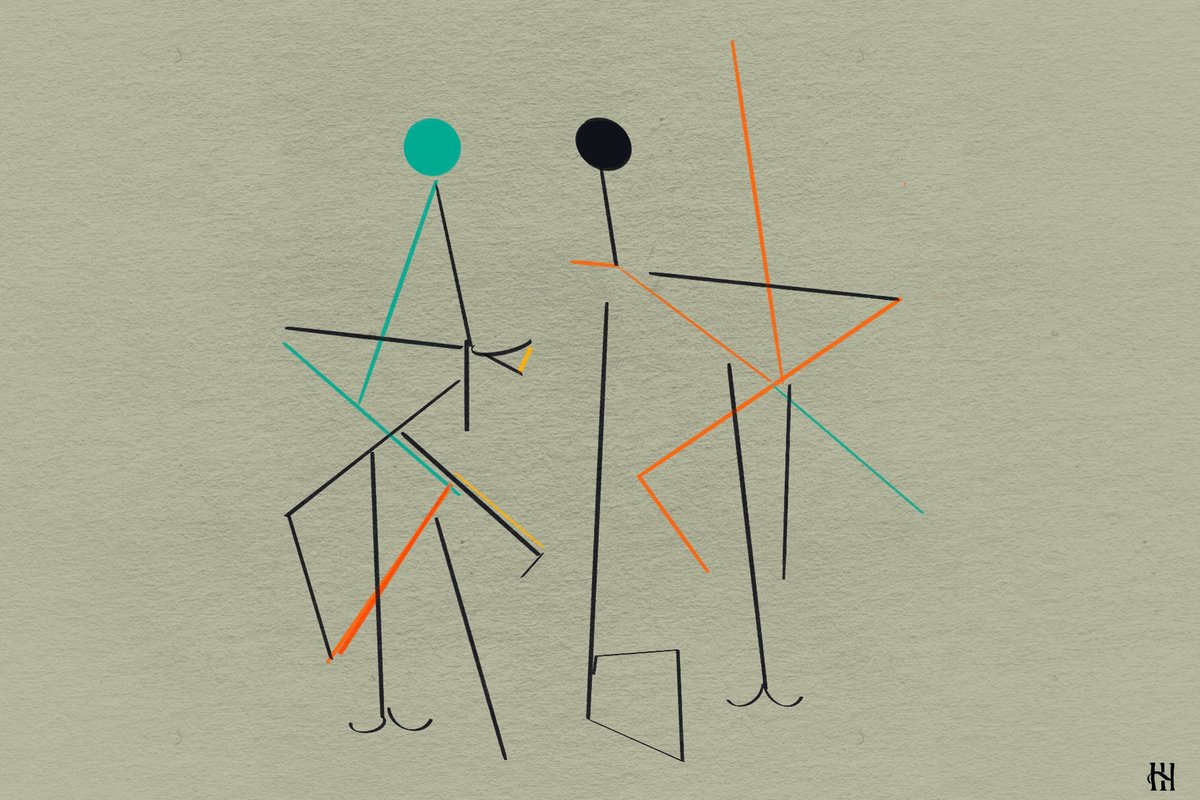 HankHehmsoth's tweet image. 🎨 Just finished “Duet,” my latest ink drawing inspired by the improvisational spirit of jazz duets! Bold lines &amp;amp; dynamic rhythms meet on this 4" x 6" canvas. 🎶
What does it say to you?
#JazzArt #AbstractInk #CreativeProcess #HankHehmsothArt