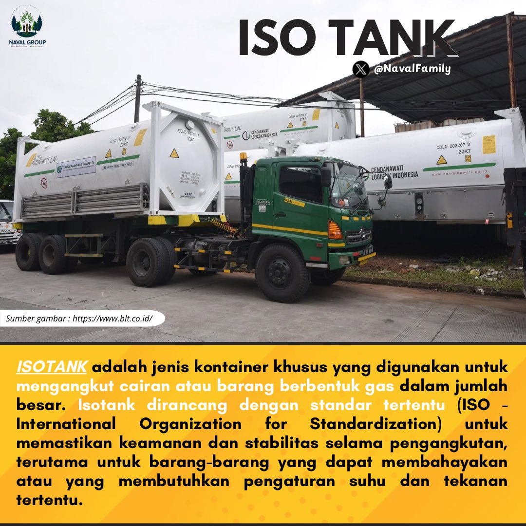 NavalFamily's tweet photo. Setelah mengetahui Alur Pengiriman Ekspor, somin kasih tau nih wadah apa yang digunakan untuk mengirim produk Naval ke luar negeri. Umumnya terdapat 2 jenis wadah, yaitu Kontainer dan Iso tank. Simak lebih lanjut yuk kegunaannya
#Ekspor #Kontainer #Isotank https://t.co/idtuDUUwug