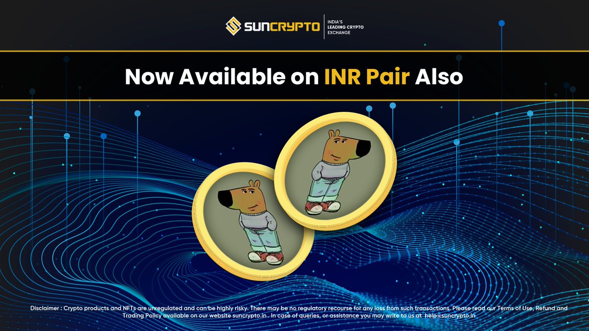 suncryptoin's tweet photo. 🌟Chill vibes, big gains!💸
 Chill Guy Token is now LIVE with INR trading on @Suncryptoin!🚀

Don’t miss out! Start trading today and keep it cool.😎

#Trending #TrendingNow #CHILLGUYUSDT #Chillguy #ChillGuyToken #Crypto