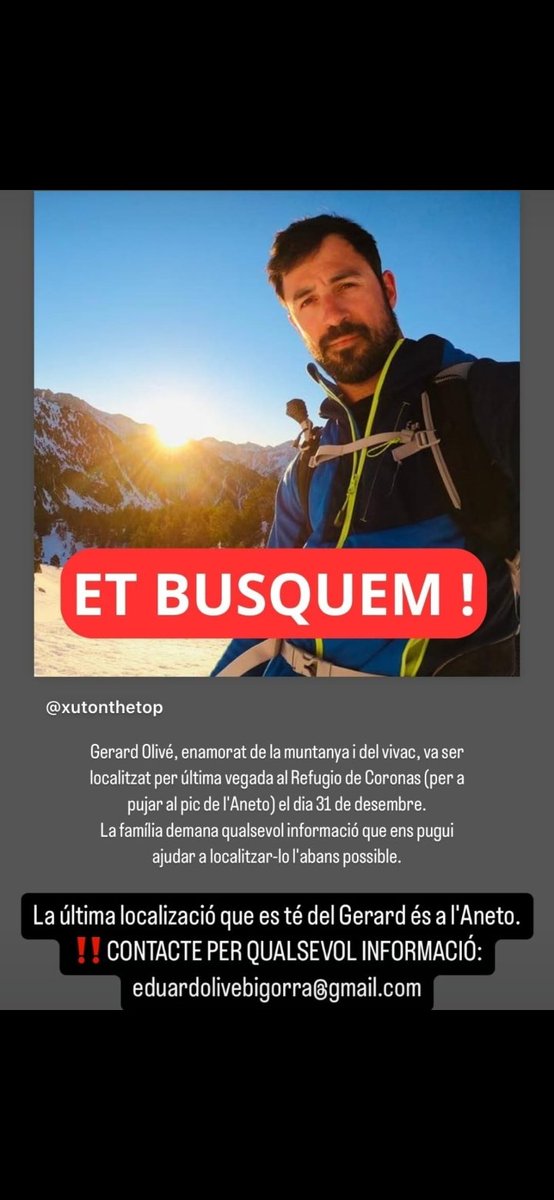 Gent del truiter,  fem difusió, em, s'ha de trobar el GERARD!
Feu retuits!
🙏🙏🙏🙏🙏🙏🙏🙏🙏