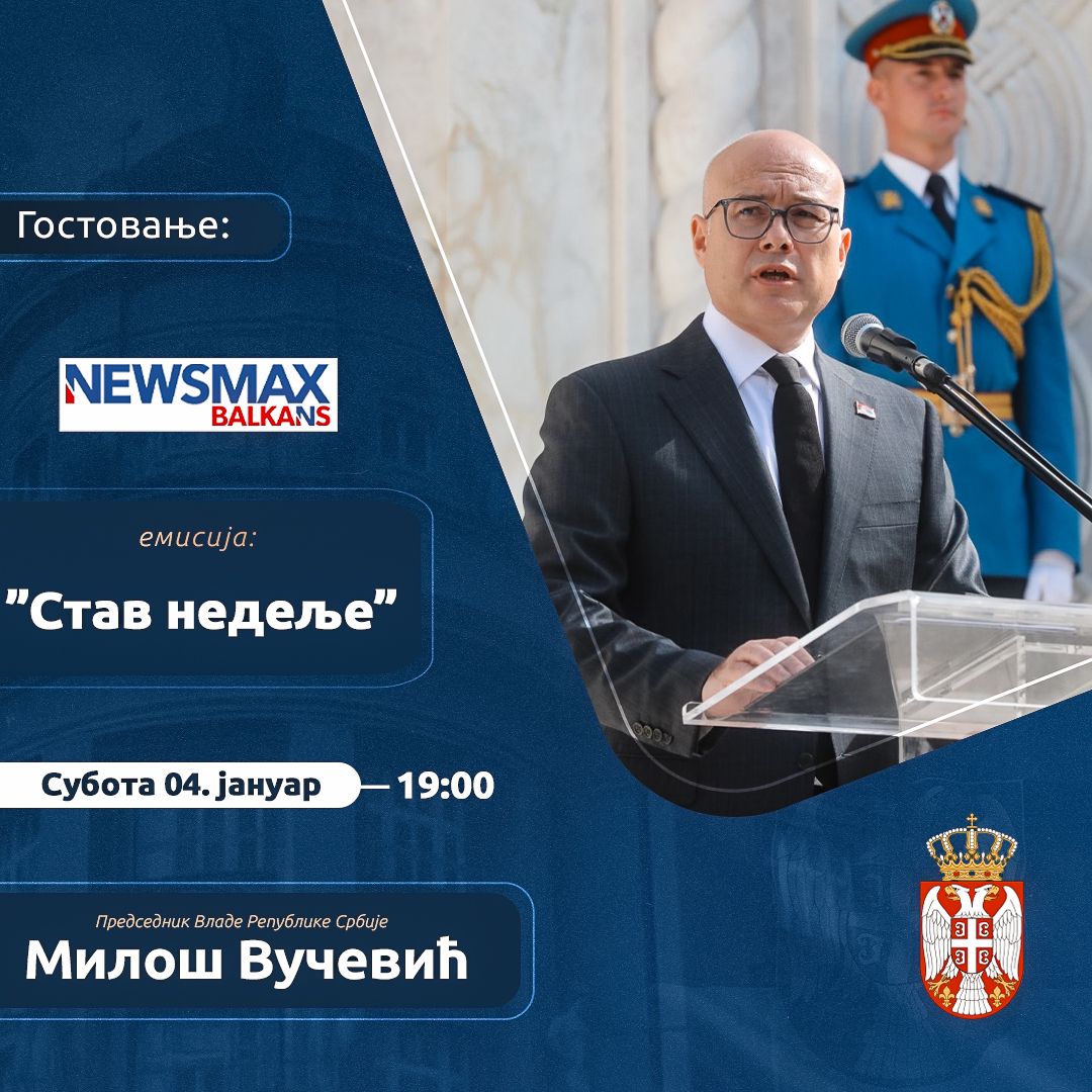 milos_vucevic's tweet image. Субота, 04. јануар у 19:00 часова, емисија “Став недеље”, “Newsmax Balkans” телевизија, гост председник Владе Републике Србије и председник Српске напредне странке Милош Вучевић.