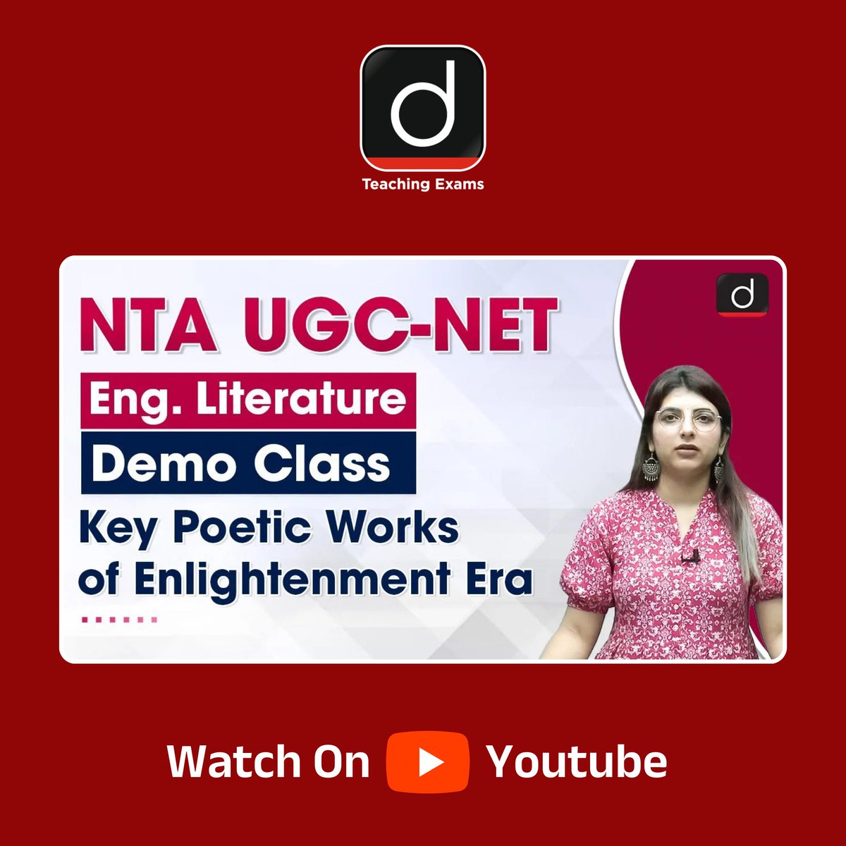 Drishtiteaching's tweet image. Major Poets of the Age of Enlightenment | UGC NET Paper 2 | English Literature | Drishti Teaching Exams
Video link: youtu.be/MMRZ83WJueg
#DemoClass #UGCNETPaper2 #EnglishLiterature #AgeOfEnlightenment #DrishtiTeachingExams