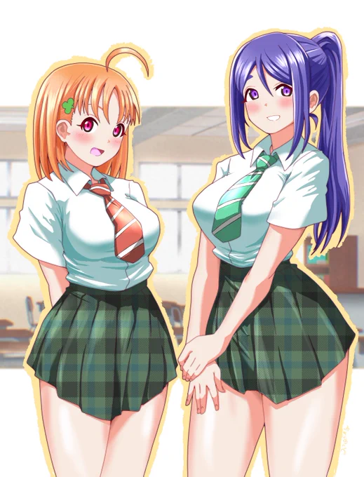 初期のキャラ設定にてとりあえずで描かれてるシャツとネクタイのAqoursも好きって絵 #Aqours