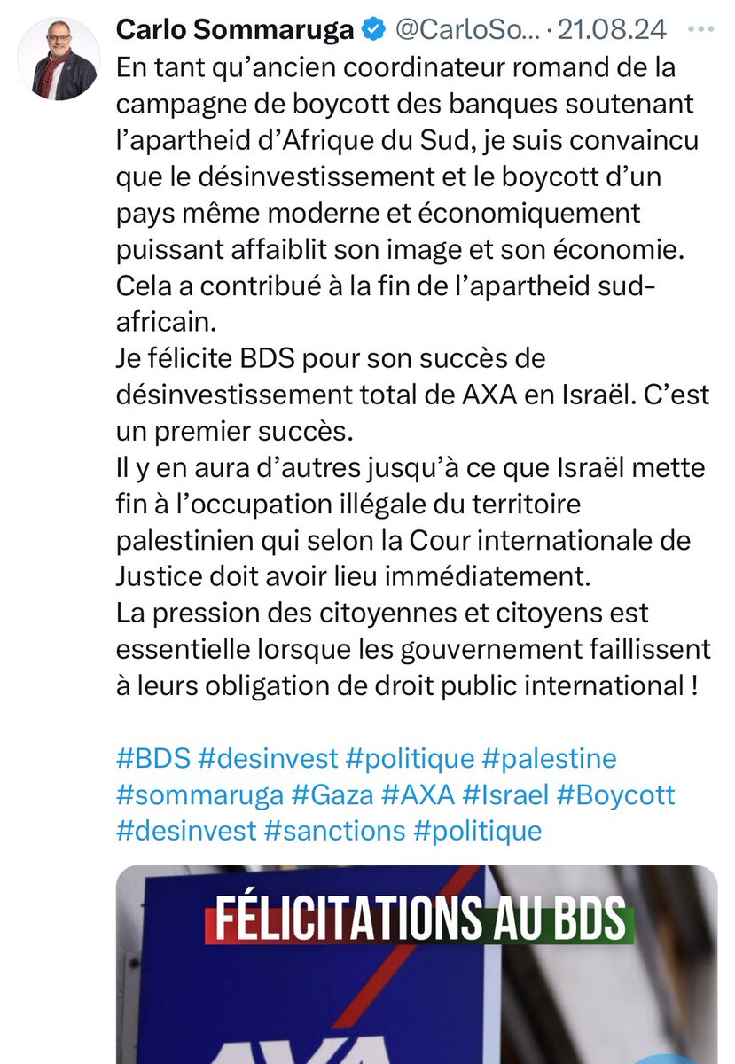 DanielMeller4's tweet photo. @ZStadtfux @fluri_f Lieber Herr Sutter
Haben Sie @CarloSommaruga auch aufgefordert sein „Gratulation-Tweet“ zum BDS (eine antisemitisch eingestufte Organisation) zu löschen? https://t.co/P1NcVoUvQv