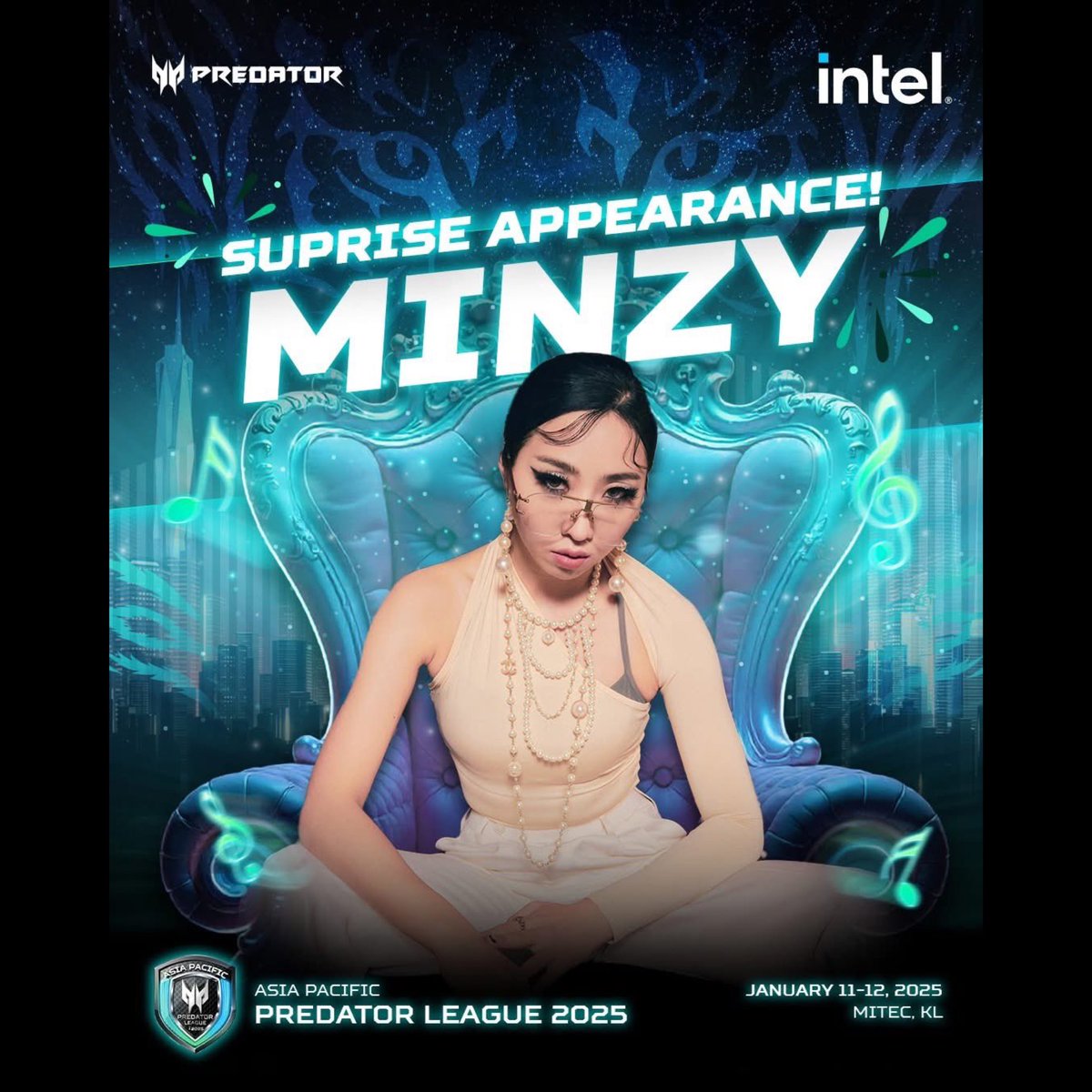 💌Minzy for Asia Pacific “Predator League 2025” in Kuala Lumpur Malaysia!

Hello POS &amp; Blackjacks specially in Malaysia
Minzy is coming back in Malaysia as the special guest at Asia Pacific “PREDATOR LEAGUE 2025” scheduled on January 11,2025

If you have encouragement Fan Letter