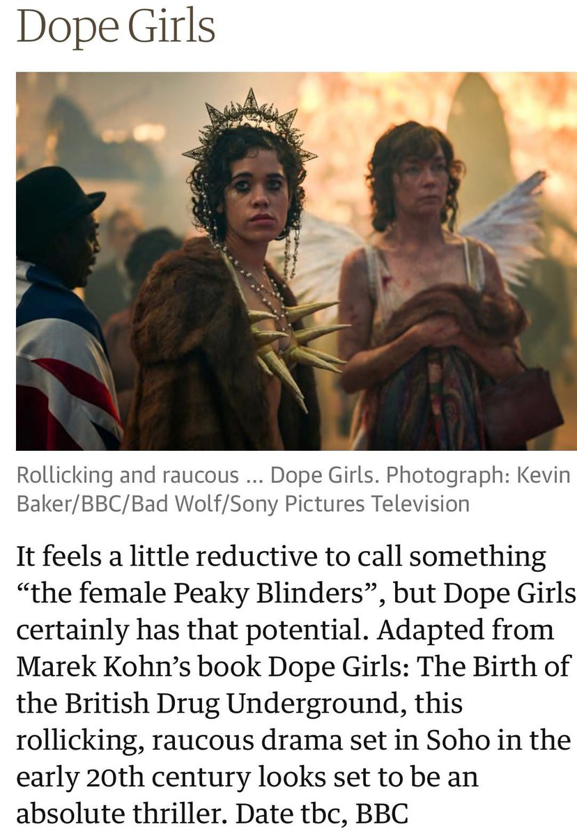 “Rollicking, raucous drama […] looks set to be an absolute thriller.”

The Guardian has listed #DopeGirls as one of its 25 must-see TV shows for 2025!

Follow <a href="/dopegirlstv/">Dope Girls</a> for more updates.