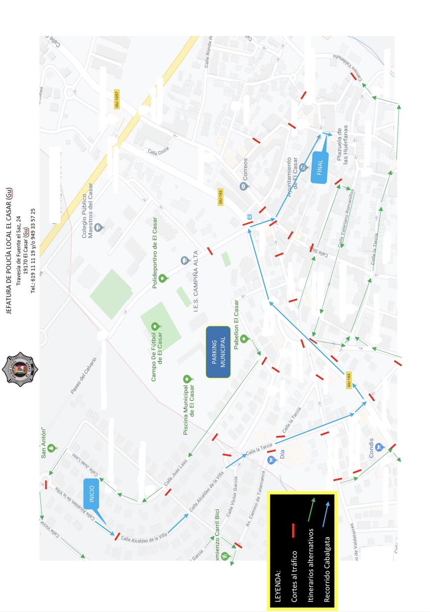 LocalCasar's tweet photo. ‼️IMPORTANTE‼️
👑🔴CABALGATA REYES EL CASAR 2025🔴👑
⏰Hora de comienzo 18:30 horas ⏰
⚠️Horario puede verse modificado, atentos a RRSS⚠️
Plano 1️⃣: Recorrido de la Cabalgata, con los cortes de tráfico y los recorridos alternativos 👇🏼
#CabalgataElCasar25 https://t.co/eq1wXIDeTa
