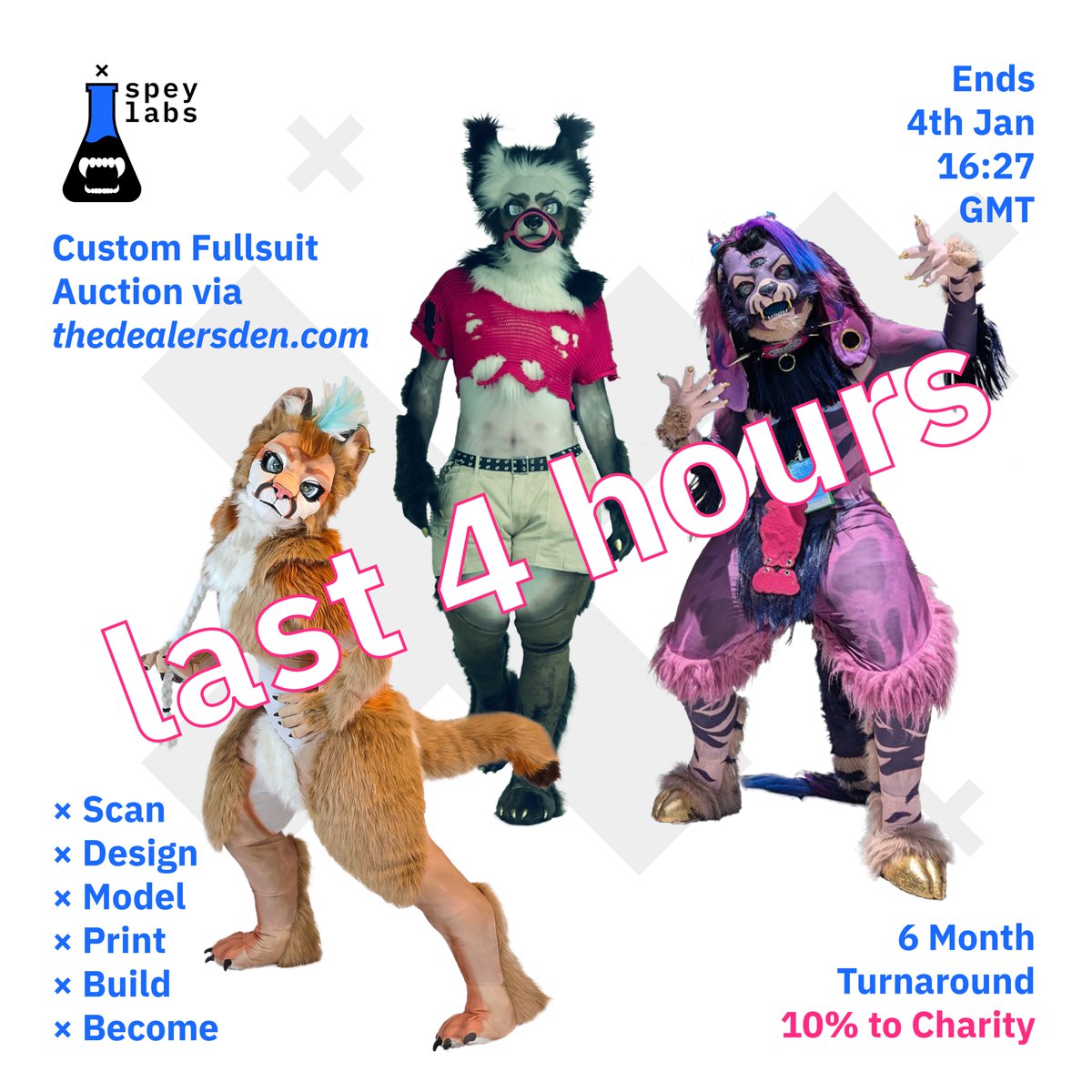 *plays The Final Countdown* The fullsuit auction ends today! There's just over four hours left now. I've been honoured so far by the interest, and I'm really looking forward to bringing another creature to life! :) 

Photos by: pitou.rikou, melul_mandulis, and skittlecoon