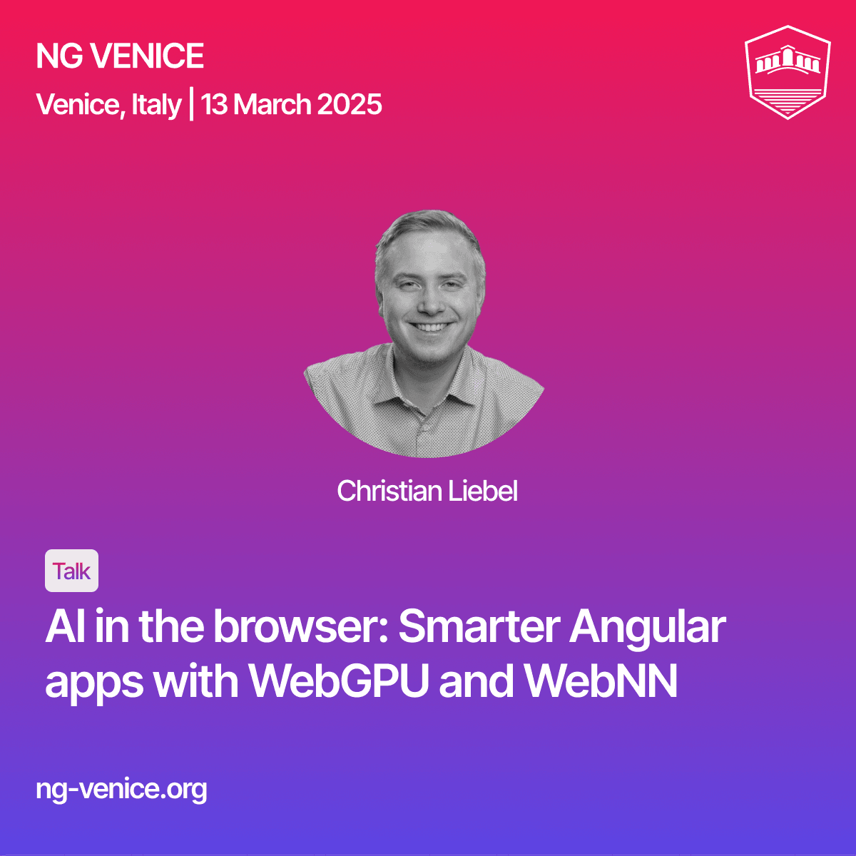 In this session Christian Liebel, Angular expert and W3C Technical Architecture Group candidate, will explore the integration of Generative #AI functions into #Angular applications using WebGPU and WebNN API that enable the execution of Large Language Models (LLM) on the browser.