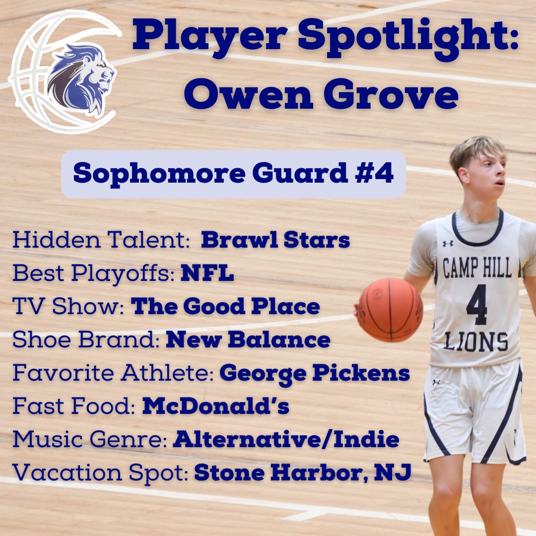 Up next in our Player Spotlight…sophomore guard, Owen Grove!