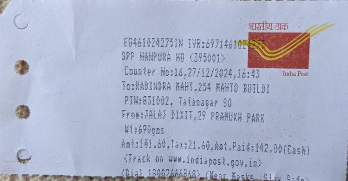 Haphazart_'s tweet photo. @IndiaPostOffice

@pib_comm
Speed Post(EG461024275IN), with important docs for my &amp; my mother’s visa appointment DELAYED! Had to cancel travel plans. If it doesn’t arrive by 6th morning, we’ll miss our appointment. Complaint: 2004486412. Please act urgently! https://t.co/8MI3I5LTYn