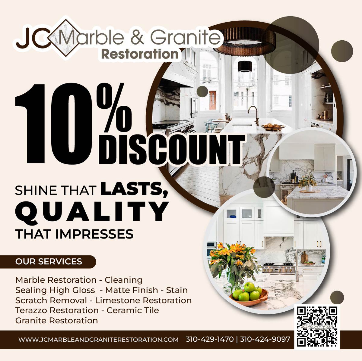 JC_MarbleG's tweet image. 👷‍♂️🧰 🏠💯You are just a phone call away for our company to help you👷‍♂️🧰 🏠💯

👏🏻Get a 10% discount on all general services👏🏻
✨Contact us now✨

📲310-429-1470
📧jcmarble99@yahoo.com
🌐jcmarbleandgraniterestoration.com

 #marble #marbleinstallation #cleaningsealing #highgloss #mattefinish