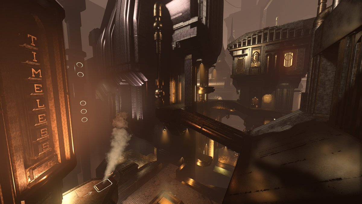 zaddyhammer's tweet photo. Timeless out now!!

A dieselpunk 2v2 map set in the Entrenched universe, perched high on the sprawling rooftop of an aging industrial complex.

Layout: @BlazeDillon @Frenchyssss 
Art: @ZaddyHammer 
Scripts: @total_legend 

#HaloInfinite #Forge #Entrenched #Steampunk #Dieselpunk https://t.co/Je5lAR23JA