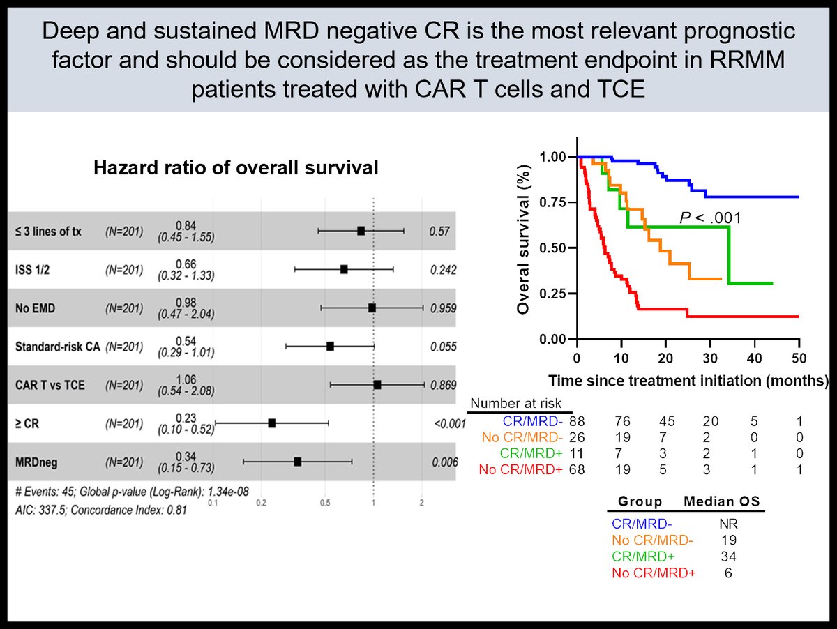This is the first study investigating the prognostic value of #MRD assessment in relapsed/refractory multiple #myeloma patients treated with CAR T-cells and TCE
doi.org/10.1002/ajh.27… <a href="/BrunoPaiva_UNAV/">Bruno Paiva</a>