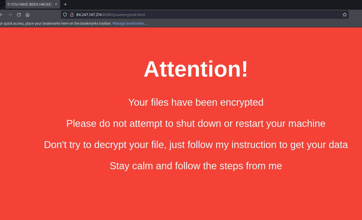 <a href="/silentpush/">Silent Push</a> searching on keywords that are often used by threatactors can bring you to juicy open directories!

hxxp://84.247.147.214:8080/

uhoh, the worst ransomware I have seen.