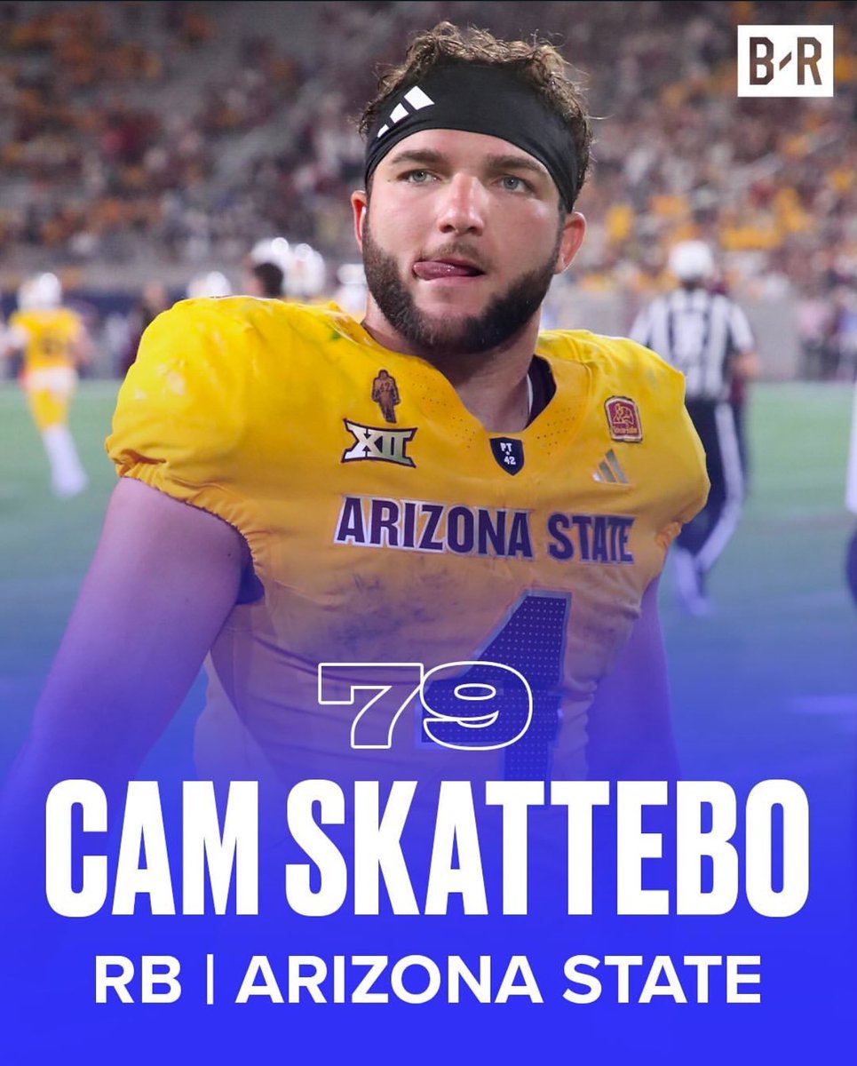 Bleacher Report has Cam Skattebo ranked as the No. 79 player in the 2025 NFL Draft.